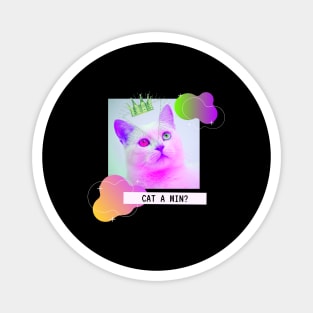 Katze Krone Cat A Min Trippy Vaporwave Techno Fun Magnet